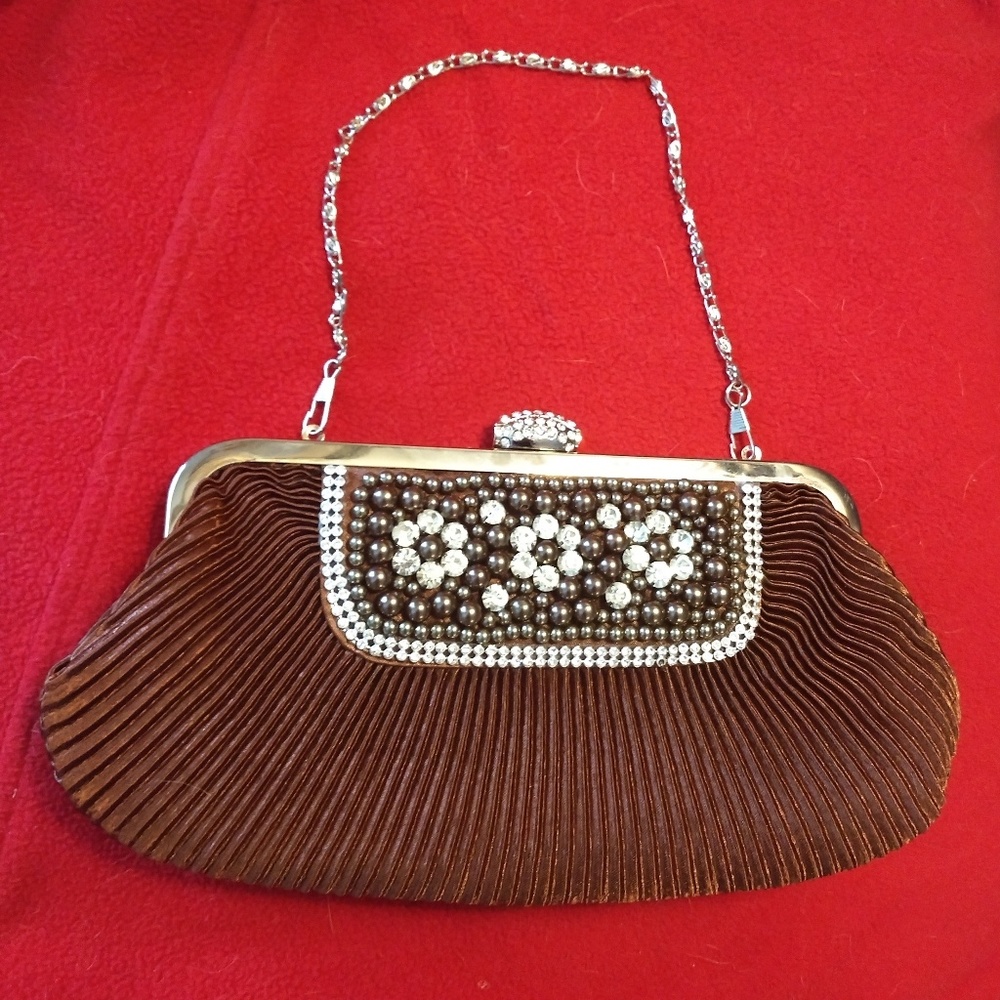 J Francis Rhinestone/Beaded Clutch NWOT